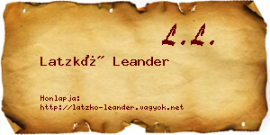 Latzkó Leander névjegykártya